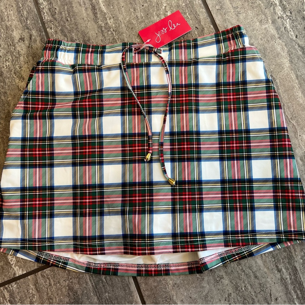 Stylish Plaid Mini Skirt - Red, Green, White